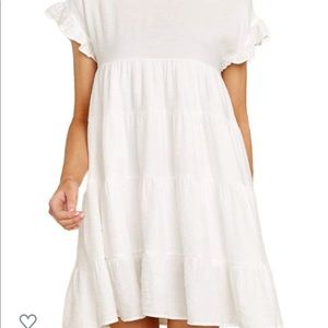 Ruffled short sleeve dress
